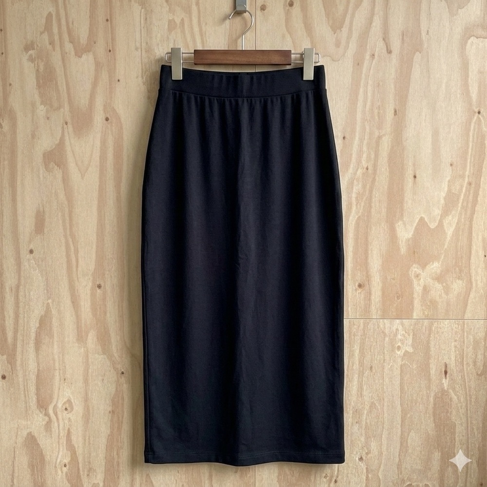 BLQ BASIQ x Revolve Bodycon Midi Skirt Capsule Wardrobe Black Style Womens 0 EUC